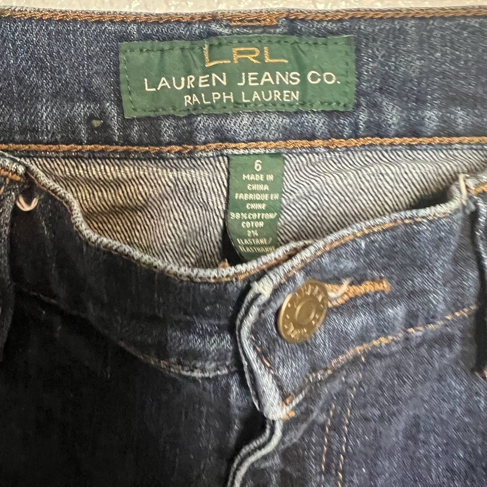 Lauren Ralph Lauren Dark Blue Classic Straight Leg Crop Jeans 6 - Picture 5 of 10